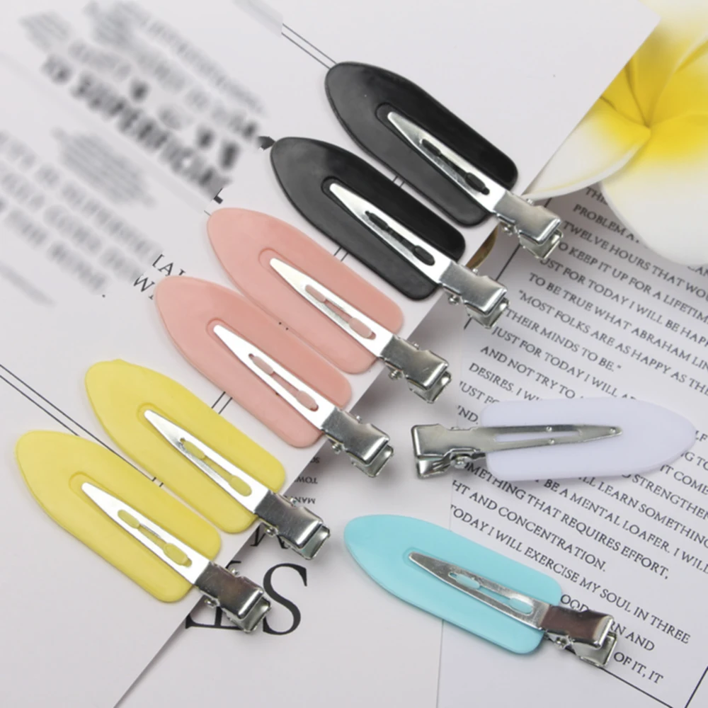 

10pcs 6cm No Bend Seamless Hair Clips Side Bangs Fix Makeup Colorful Clips Duckbill Clip Non-marking hairpin DIY Jewelry Making