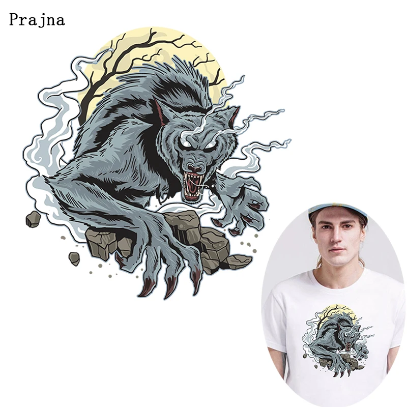 Prajna Wolf Heat Transfer Large Size Back Stickers Iron On Printing Thermal Vinyl Stripes Hippie Moon Accessory Decor F | Дом и сад