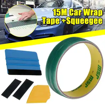 

15M Car Wrap Vinyl Cutting Tape Knifeless Design Line Carbon Film Sticker Wrapping Scraper Squeegee Cutter Tools Accessory
