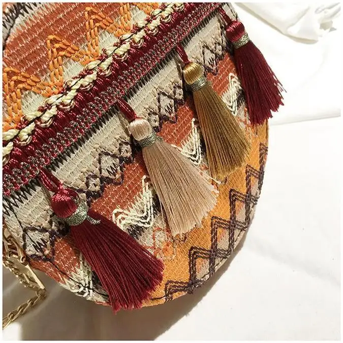 vintage bohemian bag bags chain fringe tassel striped women's handbags purses (27)