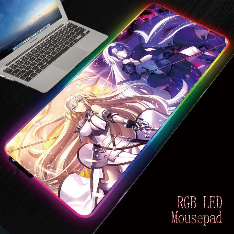 

MRGBEST Fate Grand Order RGB Large Mouse Pad Anime Gaming Mousepad Gamer Personalized Illumination Mouse Pads Keyboard Pc Pad