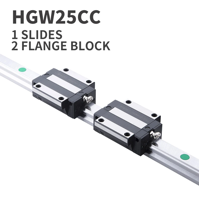 

1pc linear guide HGR25 HGH25 arbitrary length +2pc HGW25CC linear bearing slider nc parts square guide