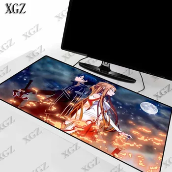 

XGZ Large Gamer Gaming Lock Edge Mouse Pad Mat Home Office Decor Game Sword Art Online Anime Mousepad Desk Table Notebook Laptop
