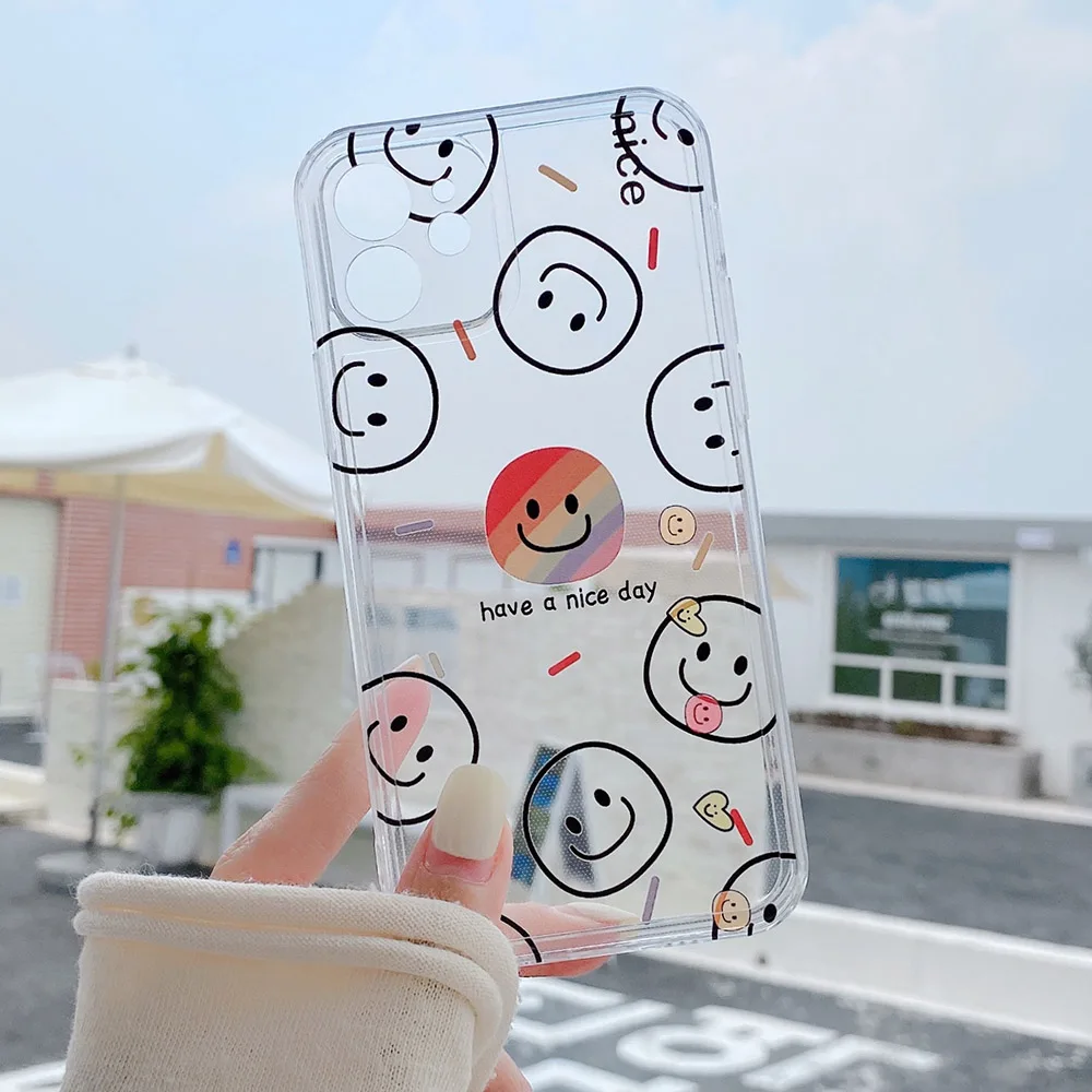 Funny Smile Face Heart Clear Soft Cartoon Cases For iPhone