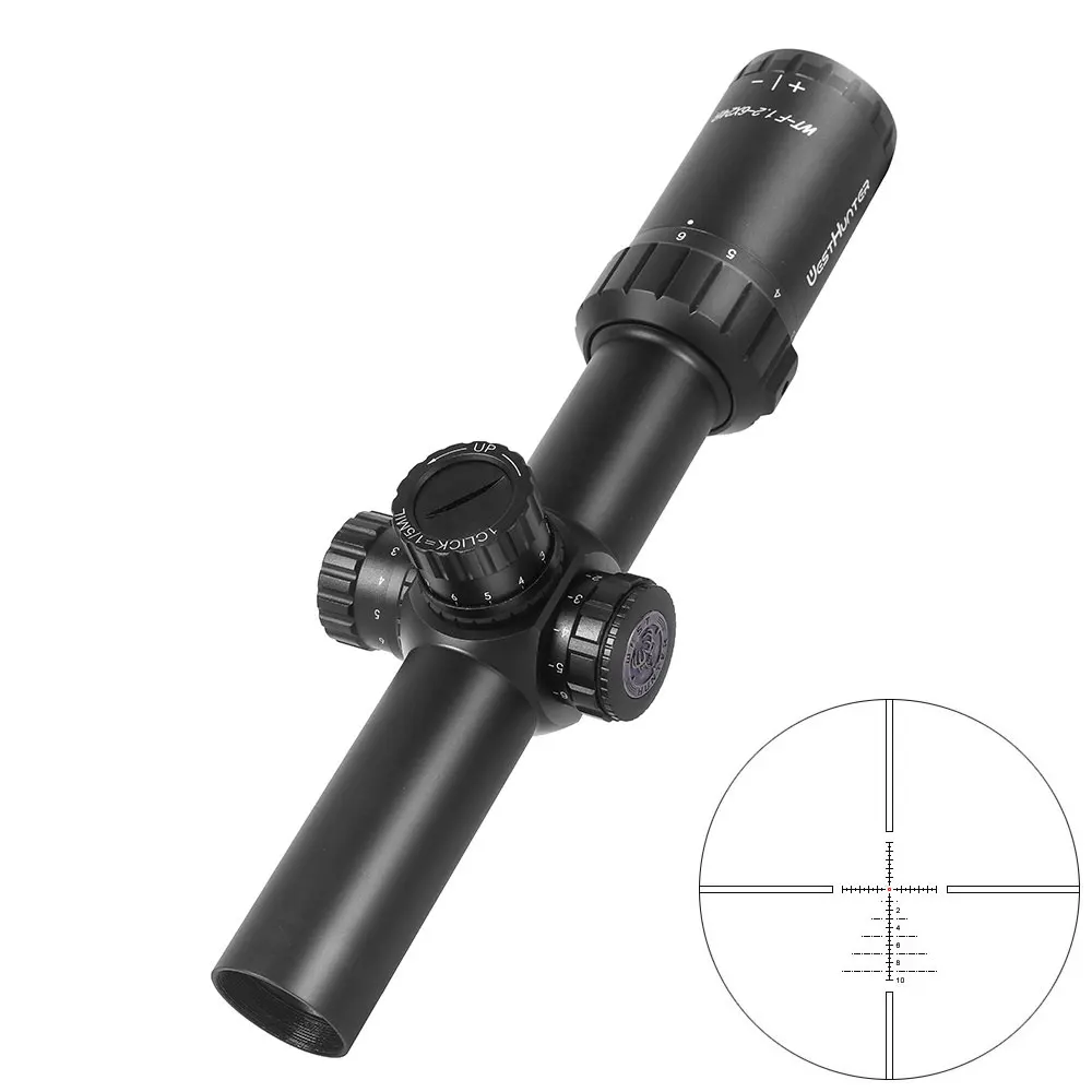 WestHunter Compact Air Optics Riflescope WT-F 1.2-6X24IR Gun Hunting Sights Tactical Lockable Adjustment With Illuminated Glass