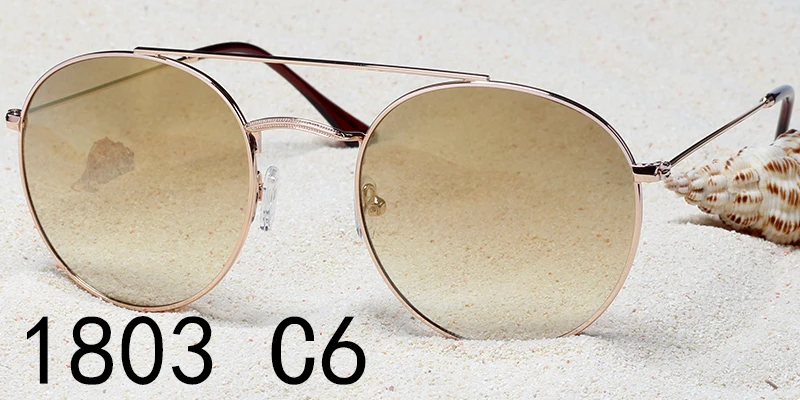 ZENOTTIC Brand Designer Polarized Sunglasses Retro Round Women/Men Outdoor Driving Metal Large UV400 Coating Mirror Sun Glasses - Цвет линз: C6