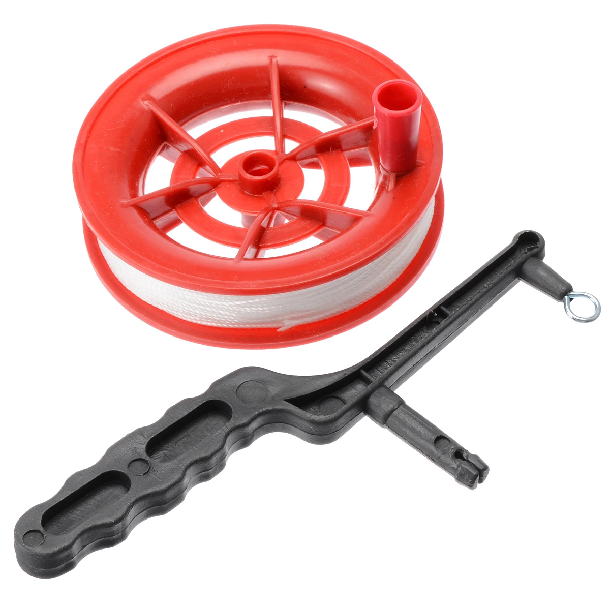 Mayitr 100M Flying Kite White Line String with Plastic Reel Handle Winder Grip Wheel Kite Accessories