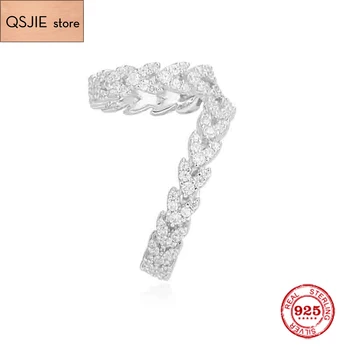 

QSJIE Fashion Charm Sterling Silver Original 1:1 Copy,Single Silver Couture Clip Earring Luxury Jewelry Gift For Female