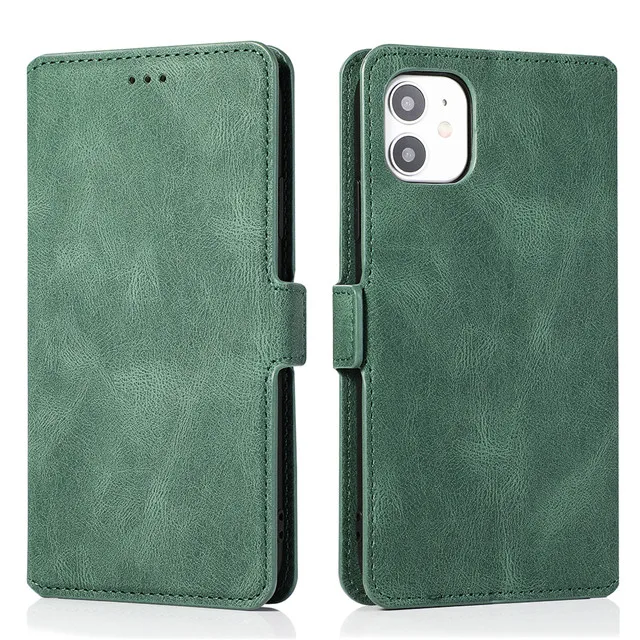 thumbnail image 1 of Funda de cuero con tapa para iPhone, carcasa con soporte para tarjetas, 15, 14, 13, 12 Mini, 11 Pro, XS, MAX, X, XR, 8, 7, 6s, 6 Plus, 5, 5s, SE, 2020, 2022, 1 of 5
