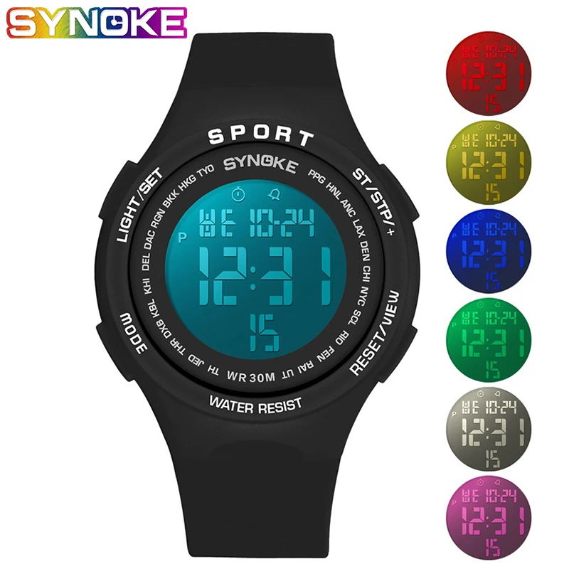 

SYNOKE Watch for Kids Children Sports Watch Waterproof Silicon Strap Comfortable New Fashion Teenager 2019 Reloj Nina