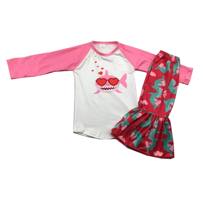 Одежда для девочек на День святого Валентина с любящим сердцем и очаровательной собачкой, вечерние комплекты одежды для детей - Цвет: Черный