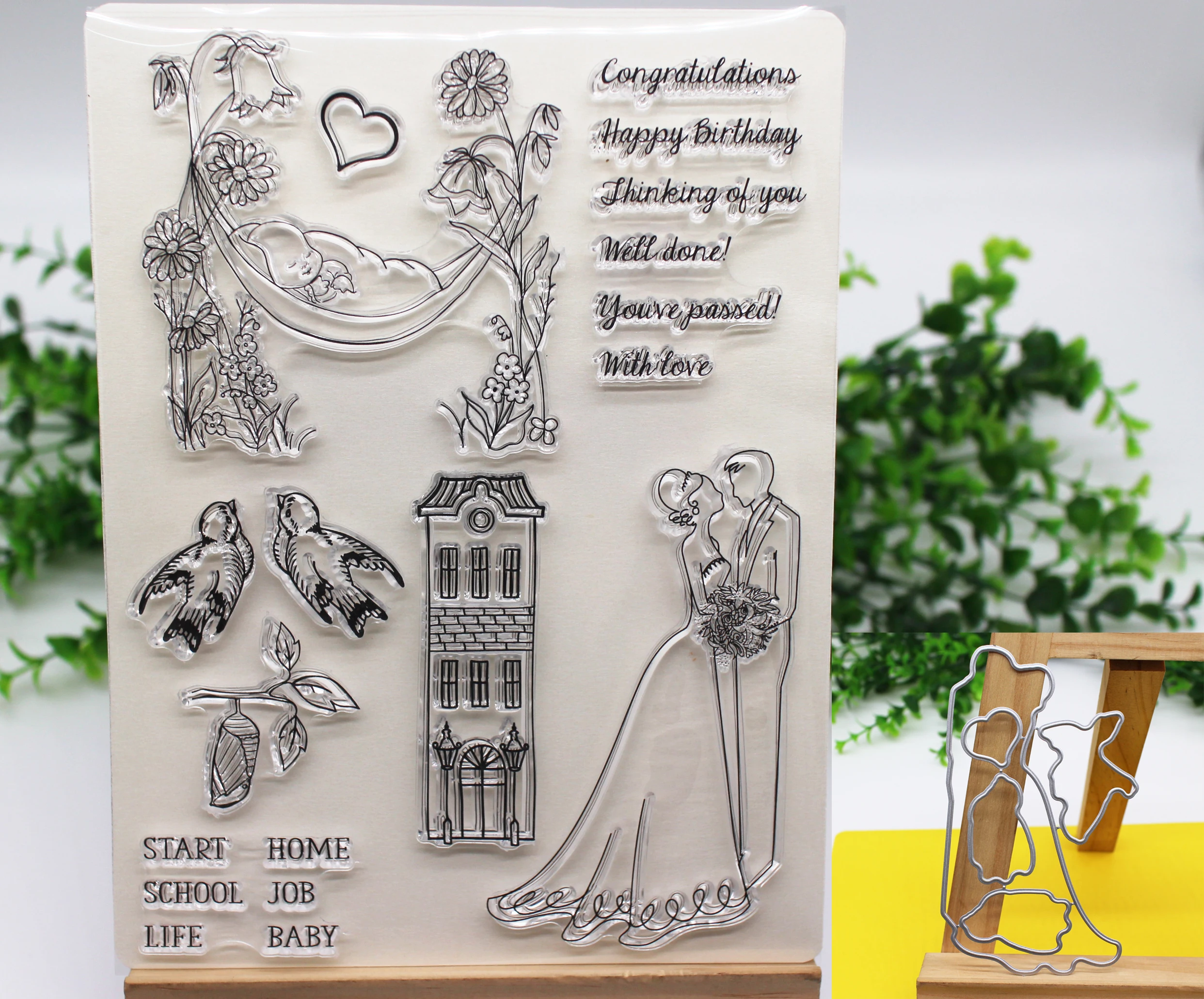  New Stamp and dies set Wedding Invitation cutting dies for Scrapbooking Album Paper Card Making Emb - 4.00006E+12