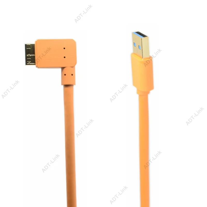Суперскоростной Micro B Кабель USB 3 0 15 футов высокая видимость оранжевый к под прямым