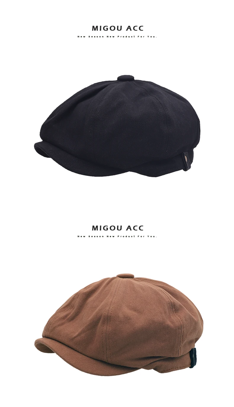 British Style Newsboy Cap Men Cotton 