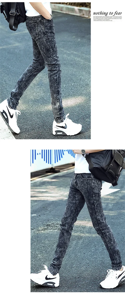 5 Colors 2021 New Korean Slim Fit Feet Stretch Jeans Men's Blue Pencil Pants Black Skinny Jeans Men's High Waist Jeans designer jeans for men