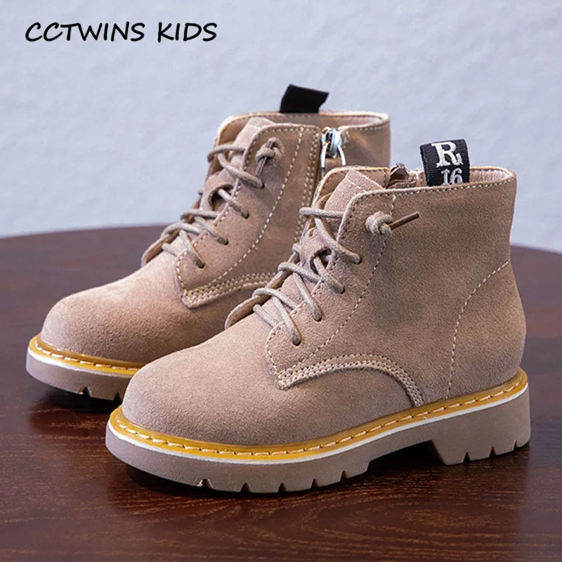 CCTWINS/детская обувь; коллекция года; зимние детские теплые ботинки martin; натуральная кожаная женская обувь для маленьких мальчиков; Модные ботильоны; MB095 - Цвет: Thin Beige