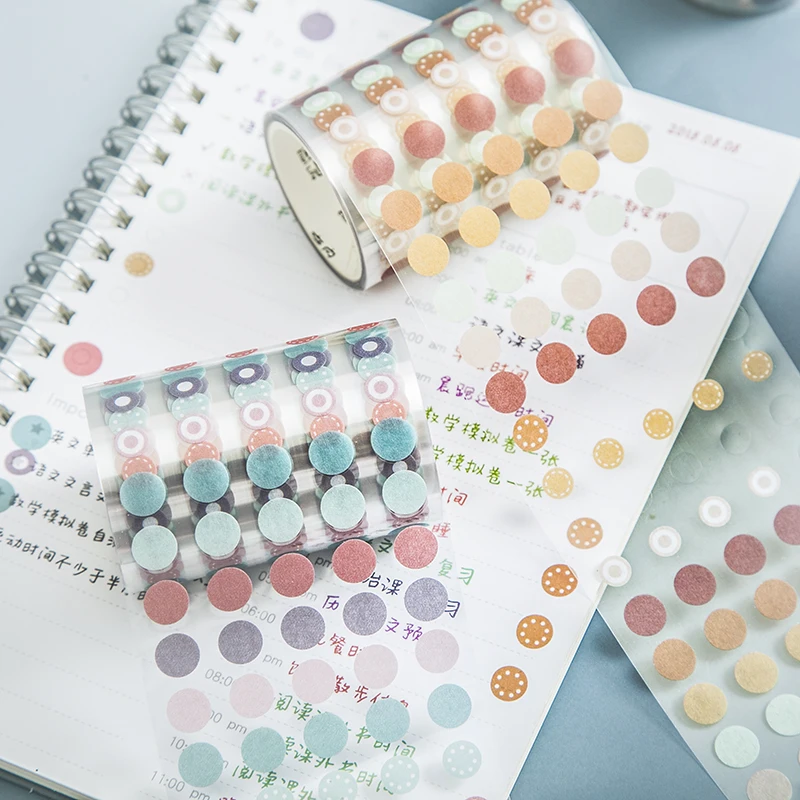 Yoofun 6x300cm Basic Decorative Adhesive Tape Dot Masking Washi Tape DIY Scrapbooking Sticker Label Japanese Stationery