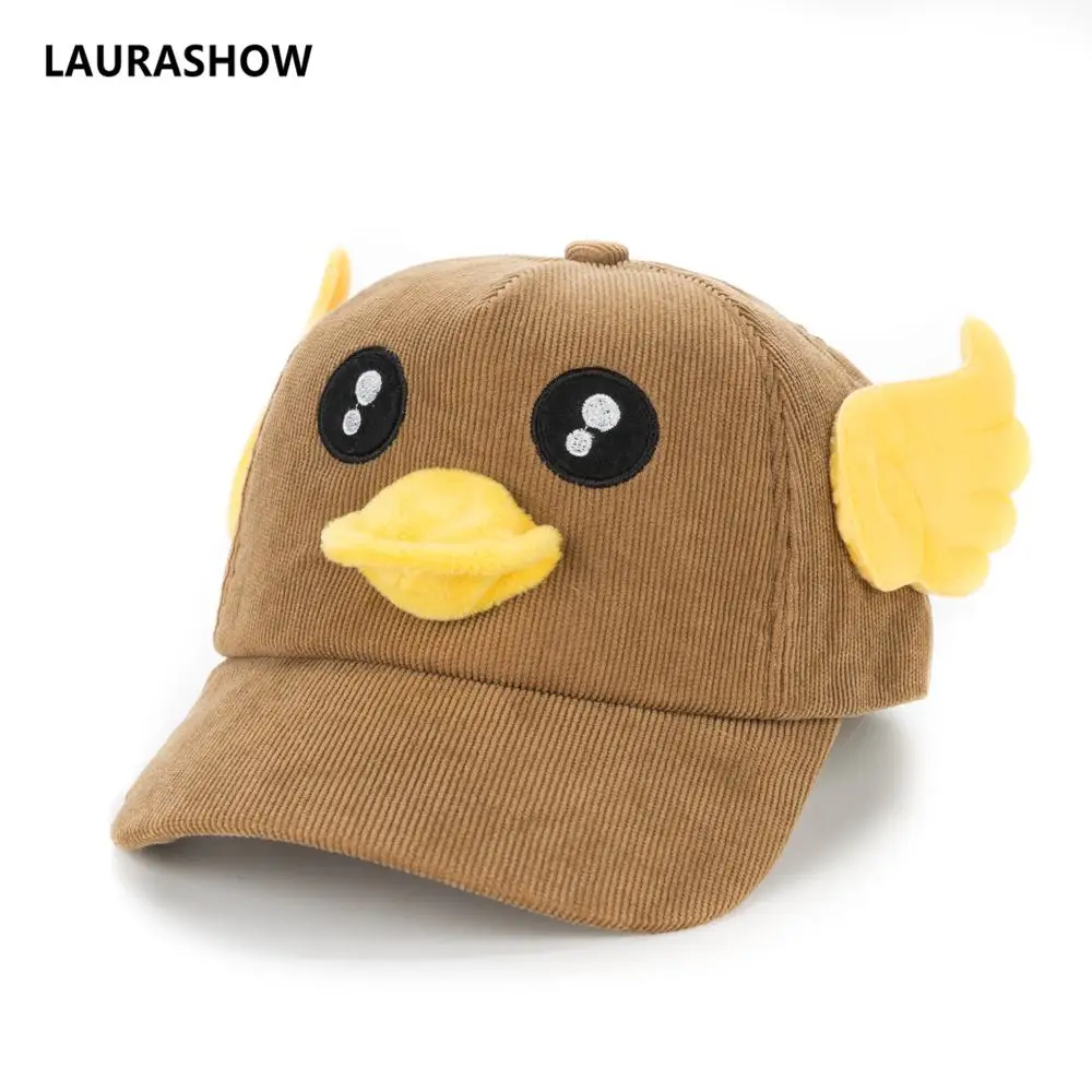 Коричневый Laurashow Kids Cartoon Duck Baseball Cap Baby Sun Hat - Цвет: Коричневый