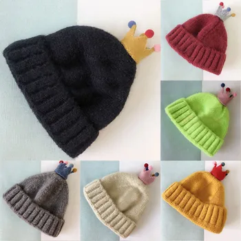

Christmas party baby hat Cute Toddler Kids Girl&Boy Baby Infant Winter Warm An Crown Knit Hat Beanie Cap & gorro bebe