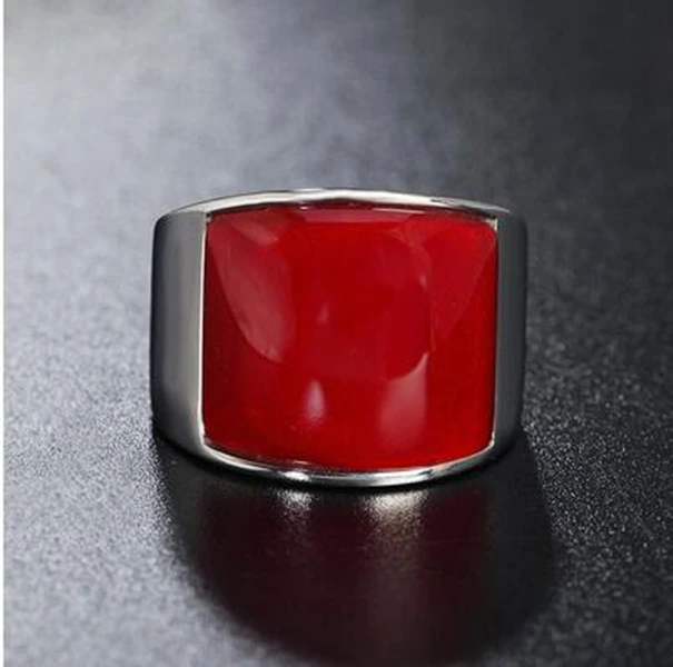 New Fashion Rings Punk 361L Stainless Steel Vintage with Red Opal for Party | Украшения и аксессуары