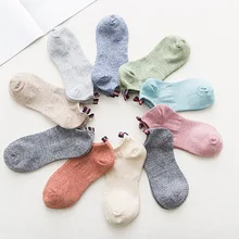 Мужские и женские хлопковые тонкие короткие носки, летние и осенние удобные носки-башмачки, одноцветные спортивные носки