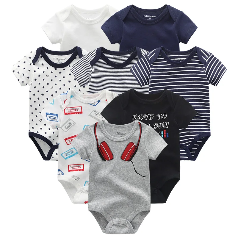 

unisex baby boy clothes tiny cottons 2019 new born girl rompers 8Pcs short sleeve toddler costume baby onesie roupas de bebê