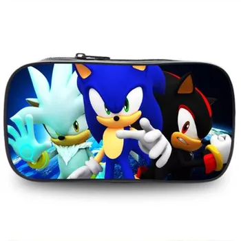 

Cartoon Anime Kids Pencil Case Hot Game Sonic the Hedgehog Pattern Students Stationery Storage Box Children's School Pen Bag