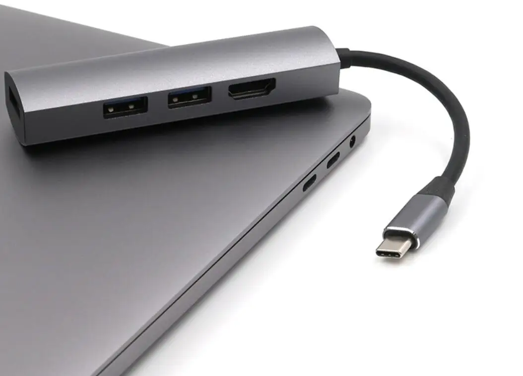 4 в 1 многофункциональная USB 3,0 концентратор Тип C до 4K HDMI адаптер для Macbook Коврики книга samsung S8/S9 Note 9 huawei Коврики 10 P10/20 Вт, 30 Вт, USB C концентратор USB