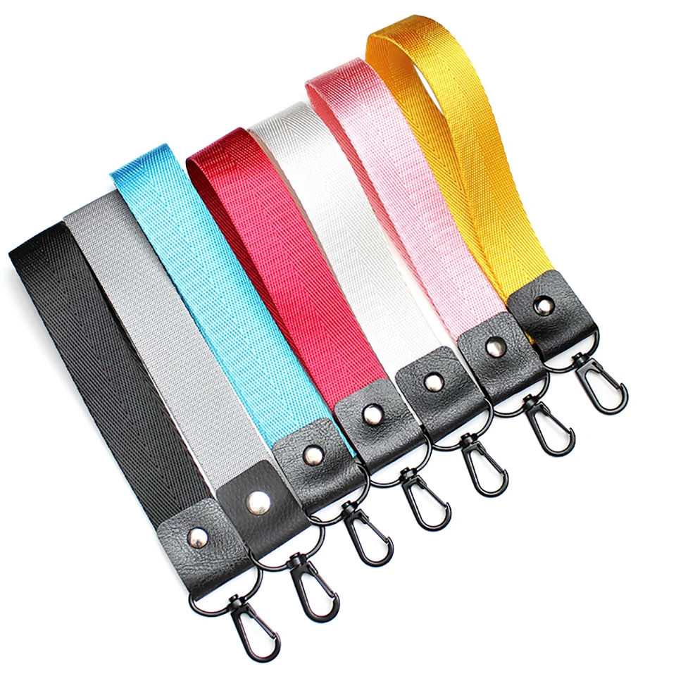 Solid Colors Ribbon Keychain Key Chain Lanyard For Phone