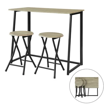 

SoBuy®Kitchen Breakfast Bar Set Restaurant Folding Dining Table&Stool OGT18-N