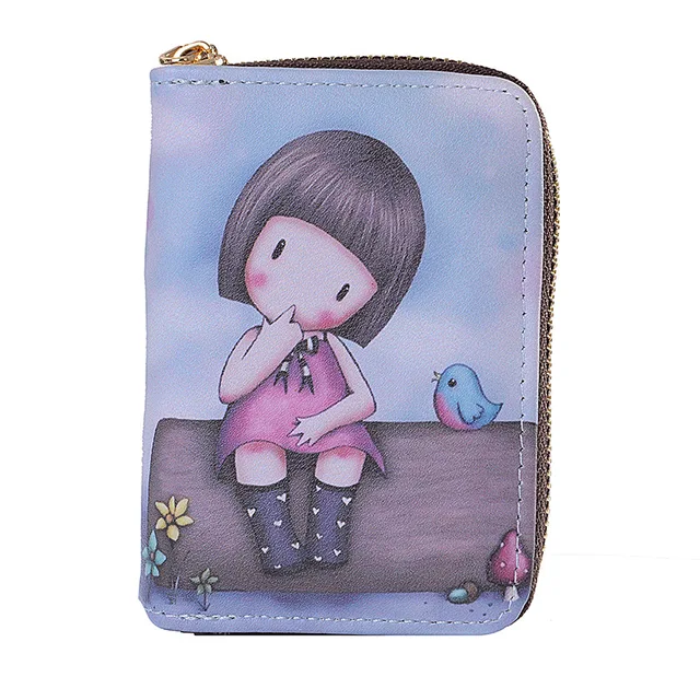 Cartoon pattern children's wallet card bag coin purse Card Holder Passport Cover Credit Card Holder Wallet Card Tarjetero Rfid xiao niao nv hai