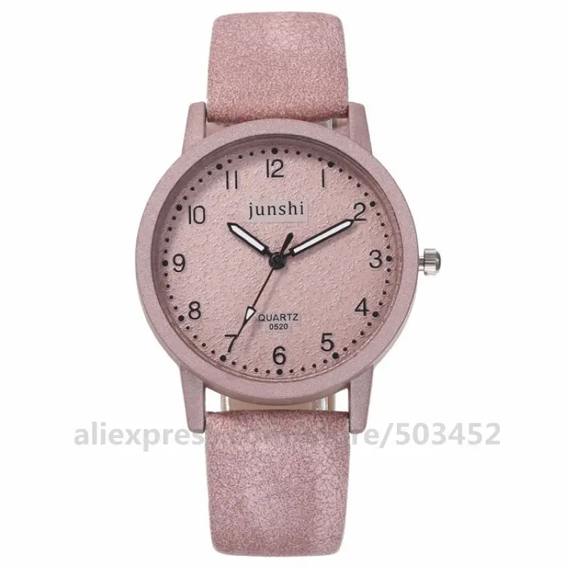 

100pcs/lot Arabic Numerals Dail Quartz Watch Mat PU Belt Couple Watch Fashion Casual Lady Wristwatch Nice Girlfriend Gift Watch