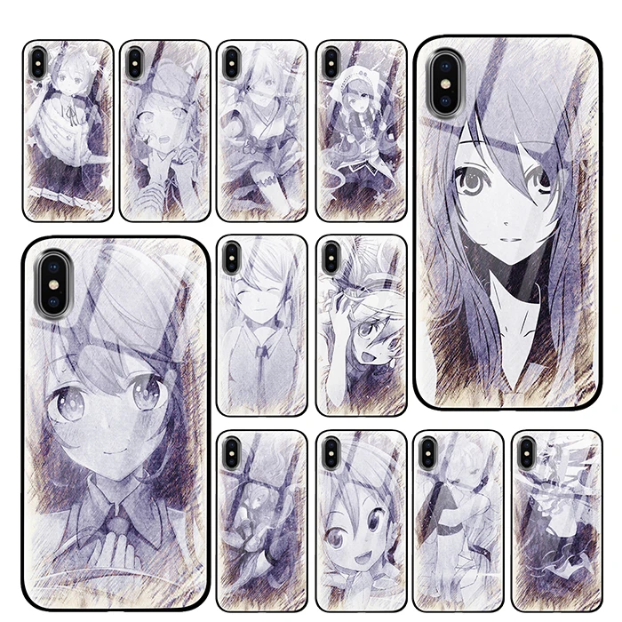 Hatsune Miku Черный Белый для iPhone 5 5S 6 6s 7 8 Plus X XS XR 11 Pro макс. закаленное стекло чехлы
