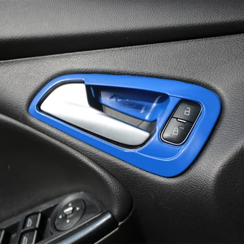 

Blue Color Car Inner Door Handle Cover Door Bowl Protective Trim Sticker for Ford New Focus 3 4 2015 - 2018 LHD Accessories