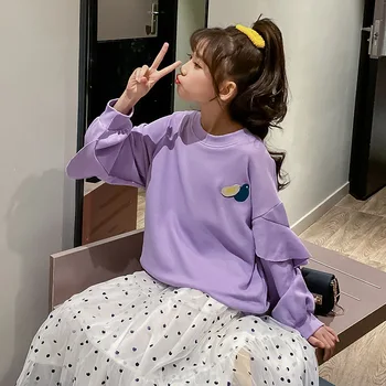 

Teen Girls Clothing Set Ruffle Sweatshirt Mesh Dot Skirt Kids Clothes Children Costume 2020 Autumn Girls Outfits 10 12 13 Years