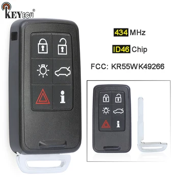 Keyforkess 434MHz ID46 Chip muslimah 6 pulsanti Keyless-Go Smart Remote Key Fob per Volvo XC60 S60 V40 V60 V70 S80 XC70 2015-2018