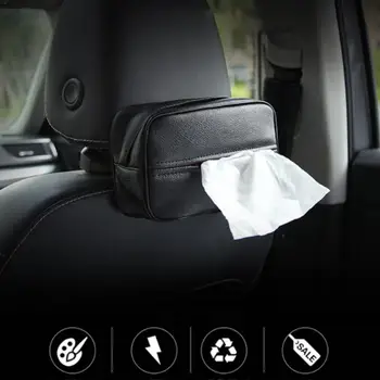 

New Universal Car Tissue Box Auto Tissue Holder PU Leather Backseat Tissue Box Organizer Storage Car Interior Accessories