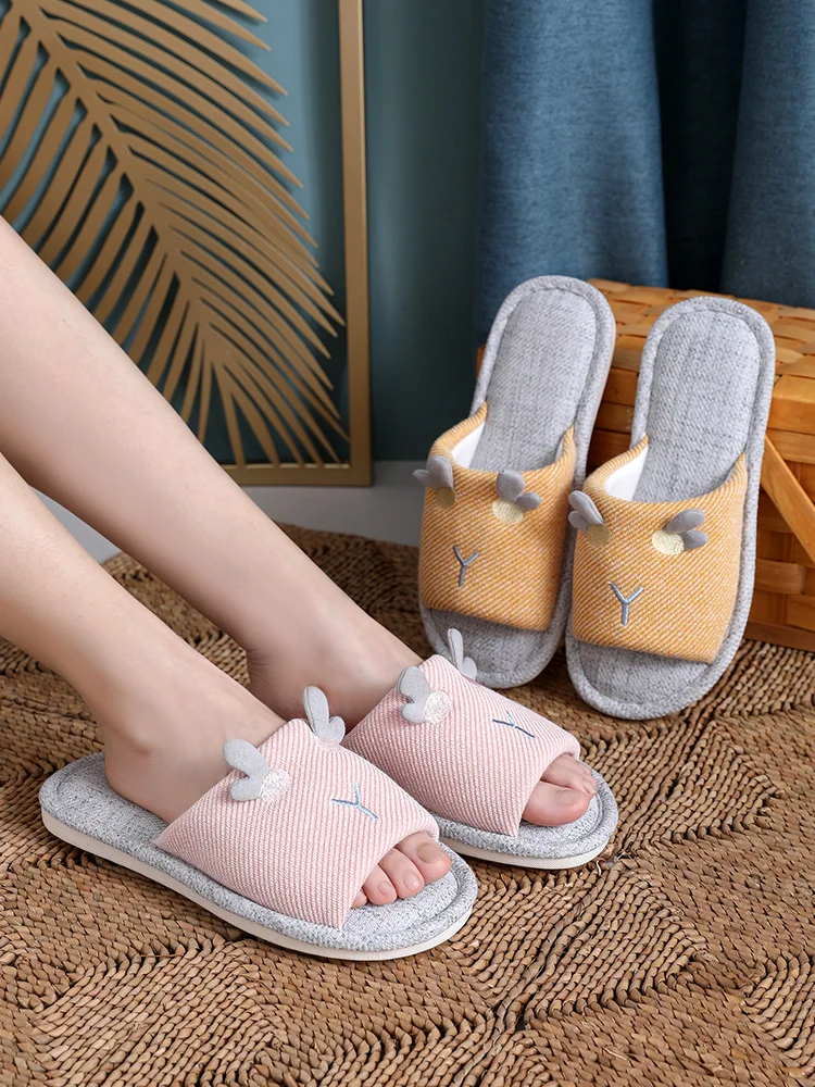 Slippers Cloth Antiskid Summer Indoor Winter The Spring and Autumn Household Linen Female Period and The Couple Flat