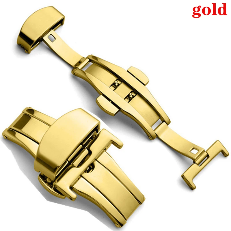 Watch Buckle Clasp Fold Buckle Double Click Butterfly Watchband Push Clasp 14/16/18/20/22mm Button Deployment Clasp Buckles Watch Accessories