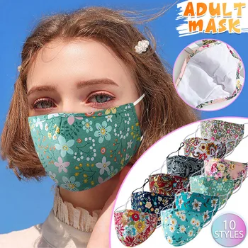 

1PCS Reusable Mouth Mask Face Mask Aztec Printed Masks Fabric Adult Protective Pm 2.5 Dust Mouth Cover Washable