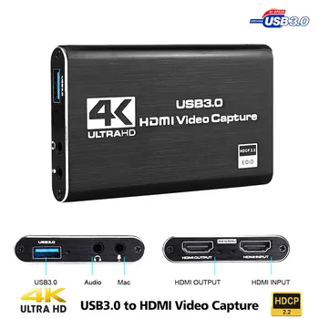 

HDMI Audio Video Capture Card 4K Screen Record USB3.0 1080P 60 FPS Game Capture Device 3.5mm Micro Phone Computer Capture Card