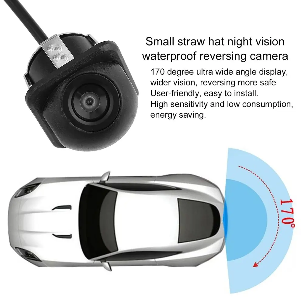 

Car Waterproof 170 Degree Flexible Wide Night Vision Camera Rear View Parking Security Black Color Small Camera