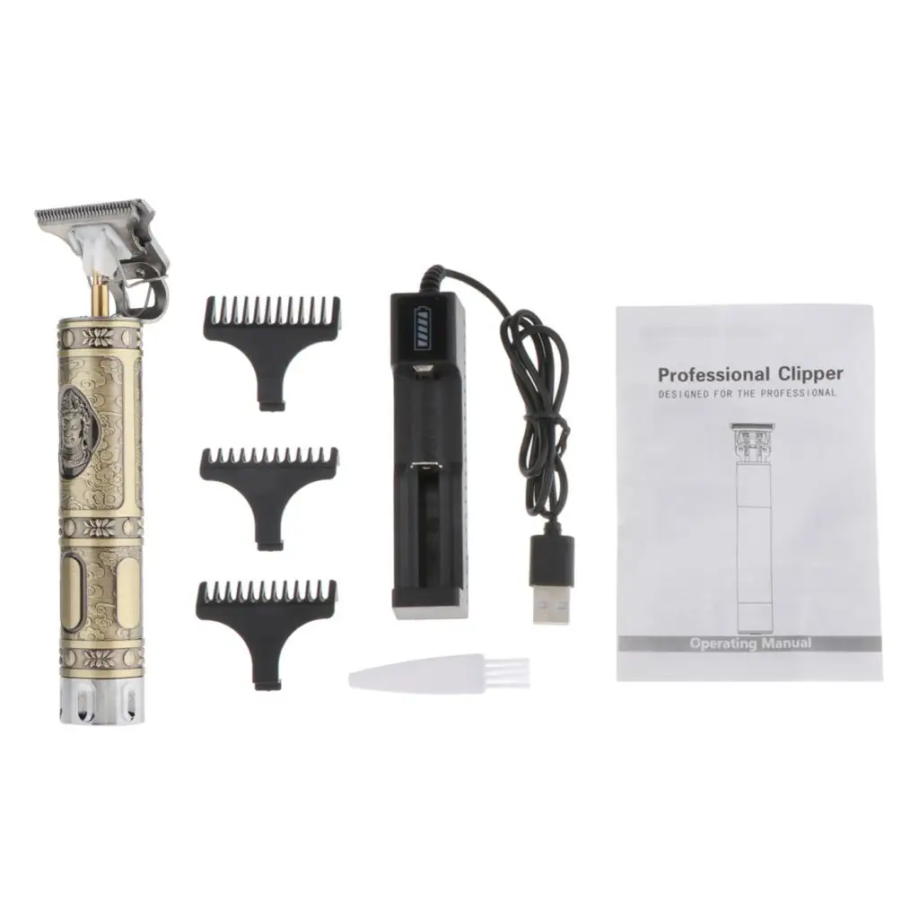 Electric Pro T-Outliner Rechargeable Cordless Close Cutting T-Blade Grooming Trimmer Men Barbershop T-blade Hair Clipper