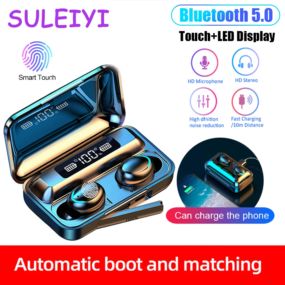 Беспроводные наушники SULEIYI V5.0 F9 tws bluetooth спортивные Игровые с внешним
