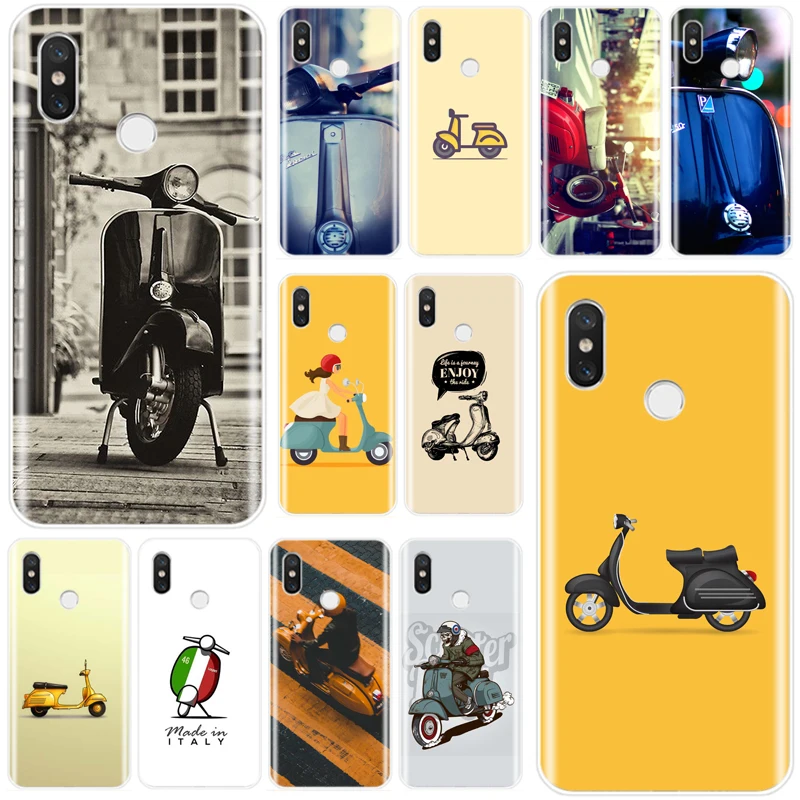 Чехол Vespa для скутера чехол телефона из ТПУ Для xiaomi 4 4S 5 5S PLUS 5C 6 6X 8 8Pro 8SE 8lite 9 9SE MAX 2 3