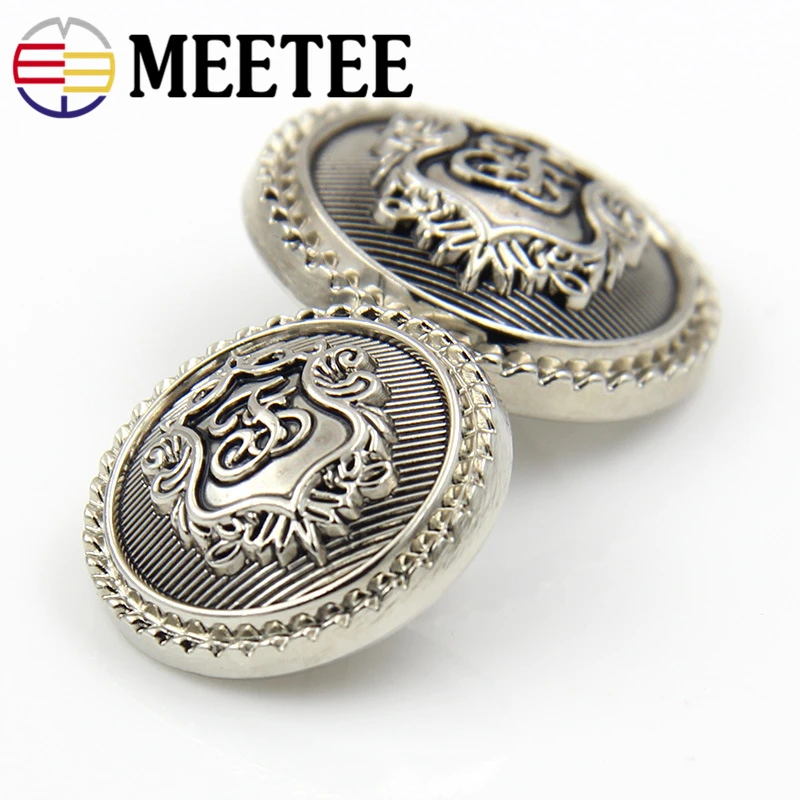 10/30 шт Meetee 15 23 мм Высококачественная Серебристая Металлическая пуговица в стиле