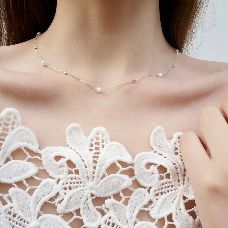 

Freshwater Pearls Choker Real 925 Sterling Silver Charm Women Minimalist Necklace Elegant Female Jewelry Collares de Moda 2019