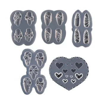 

5Pcs Manicure Molds DIY 3D Silicone Mold Silicone Molds for Girls Women Salon