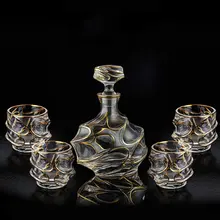 Золотая стеклянная посуда для вина бутылка набор виски бытовой
