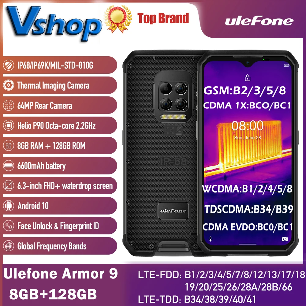 Ulefone Armor 9 Thermal Imager Camera Scanner Rugged Phone Android 10 Helio P90 8GB+128GB Mobile Phone 64MP Camera Smartphone Ulefone Armor 9 Thermal Imager Camera Scanner Rugged Phone Android 10 Helio P90 8GB+128GB Mobile Phone 64MP Camera Smartphone